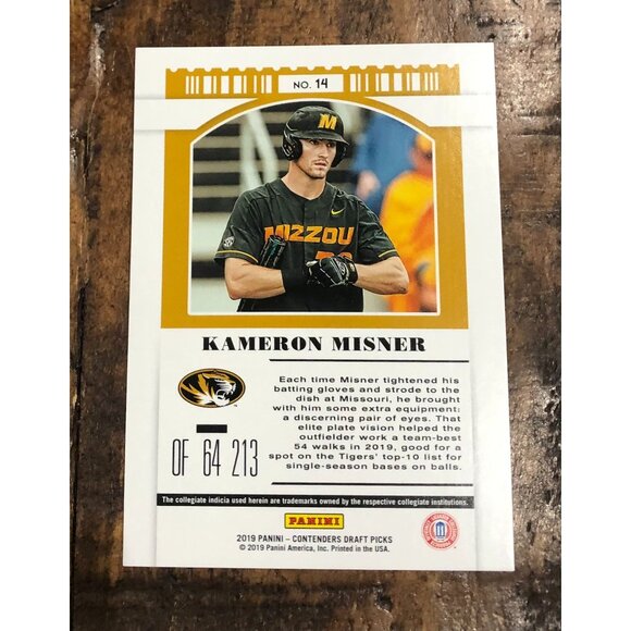 2019 Contender Draft Picks Kameron Misner RC Rookie Diamond SSP 06/15 - Picture 2 of 4